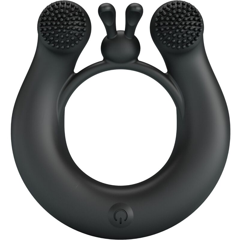 PRETTY LOVE - DAHLIA VIBRATING RING + CLITORIS STIMULATOR 12 VIBRATIONS BLACK - My naughty haven #