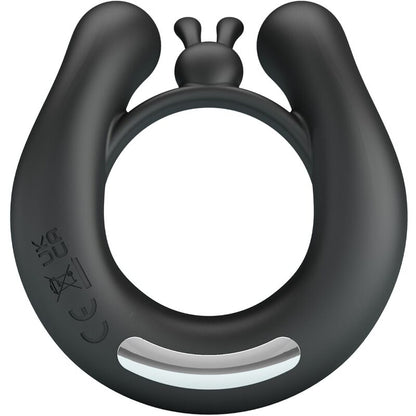 PRETTY LOVE - DAHLIA VIBRATING RING + CLITORIS STIMULATOR 12 VIBRATIONS BLACK - My naughty haven #