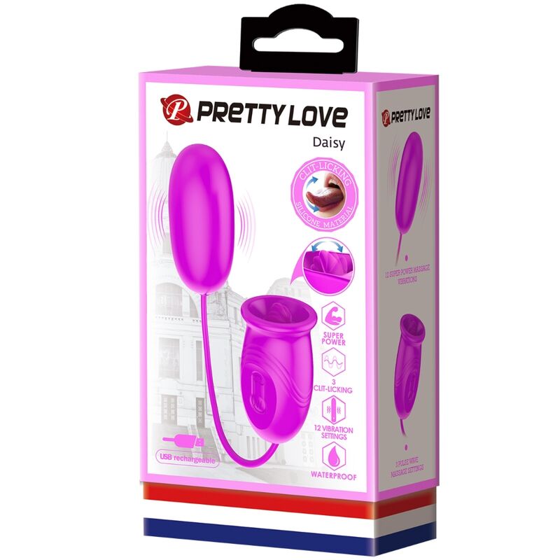 PRETTY LOVE - DAISY DUAL EGG RECHARGEABLE VIBRATOR PURPLE - My naughty haven #