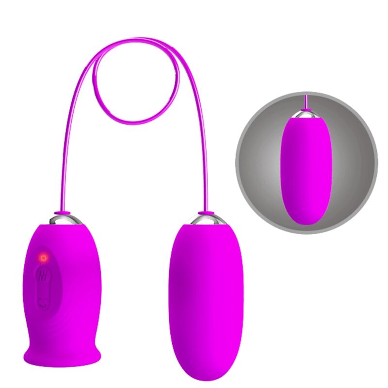 PRETTY LOVE - DAISY DUAL EGG RECHARGEABLE VIBRATOR PURPLE - My naughty haven #