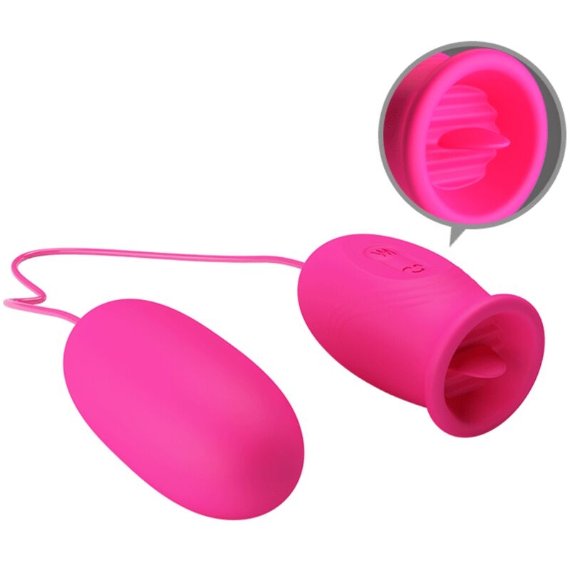 PRETTY LOVE - DAISY VIBRATING EGG + CLITORIS STIMULATING TONGUE PINK - My naughty haven #