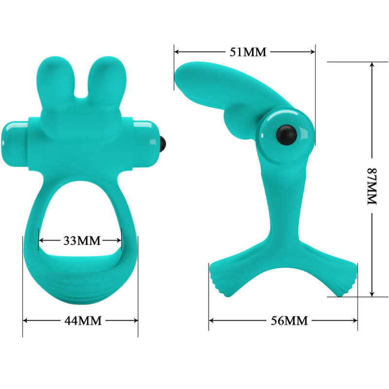PRETTY LOVE - DANTE GREEN RABBIT VIBRATOR RING - My naughty haven #