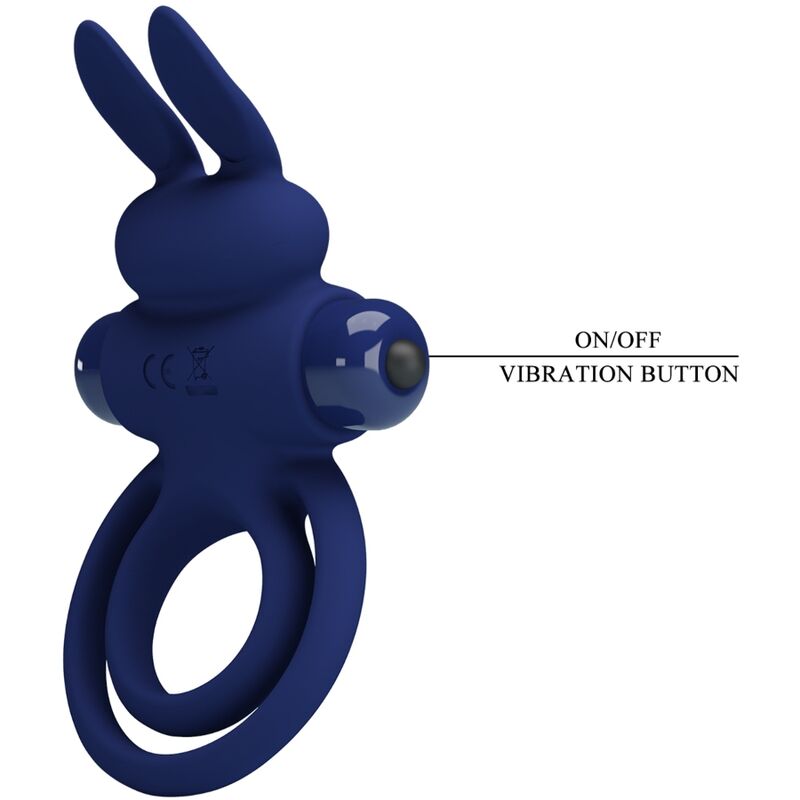PRETTY LOVE - DAREY DOUBLE VIBRATING RING RABBIT BLUE - My naughty haven #