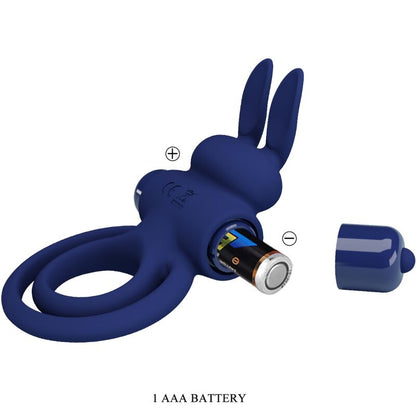 PRETTY LOVE - DAREY DOUBLE VIBRATING RING RABBIT BLUE - My naughty haven #