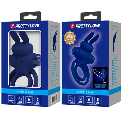 PRETTY LOVE - DAREY DOUBLE VIBRATING RING RABBIT BLUE - My naughty haven #