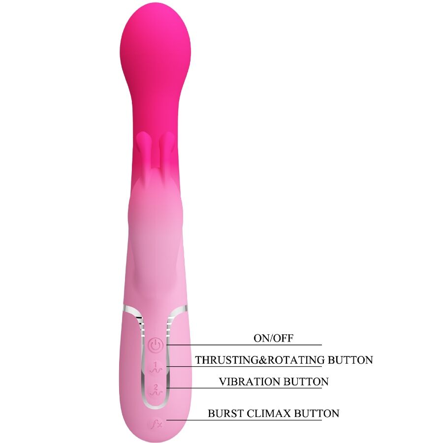 PRETTY LOVE - DEJON 3 IN 1 MULTIFUNCTION RABBIT VIBRATOR PINK - My naughty haven #