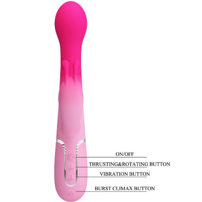 PRETTY LOVE - DEJON 3 IN 1 MULTIFUNCTION RABBIT VIBRATOR PINK - My naughty haven #