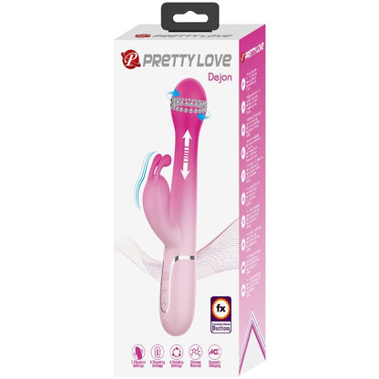 PRETTY LOVE - DEJON 3 IN 1 MULTIFUNCTION RABBIT VIBRATOR PINK - My naughty haven #