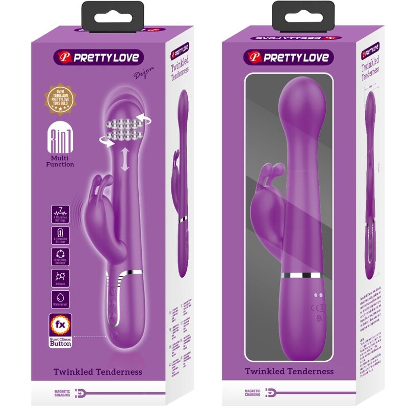 PRETTY LOVE - DEJON 3 IN 1 MULTIFUNCTION RABBIT VIBRATOR  PURPLE - My naughty haven #