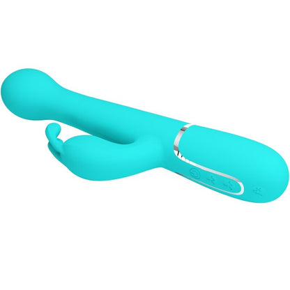 PRETTY LOVE - DEJON RABBIT VIBRATOR 3 IN 1 MULTIFUNCTION AQUA GREEN - My naughty haven #