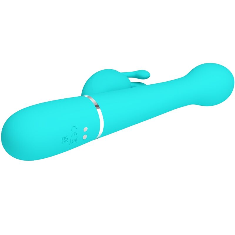 PRETTY LOVE - DEJON RABBIT VIBRATOR 3 IN 1 MULTIFUNCTION AQUA GREEN - My naughty haven #