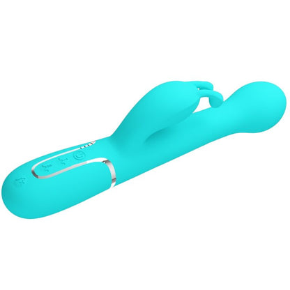 PRETTY LOVE - DEJON RABBIT VIBRATOR 3 IN 1 MULTIFUNCTION AQUA GREEN - My naughty haven #