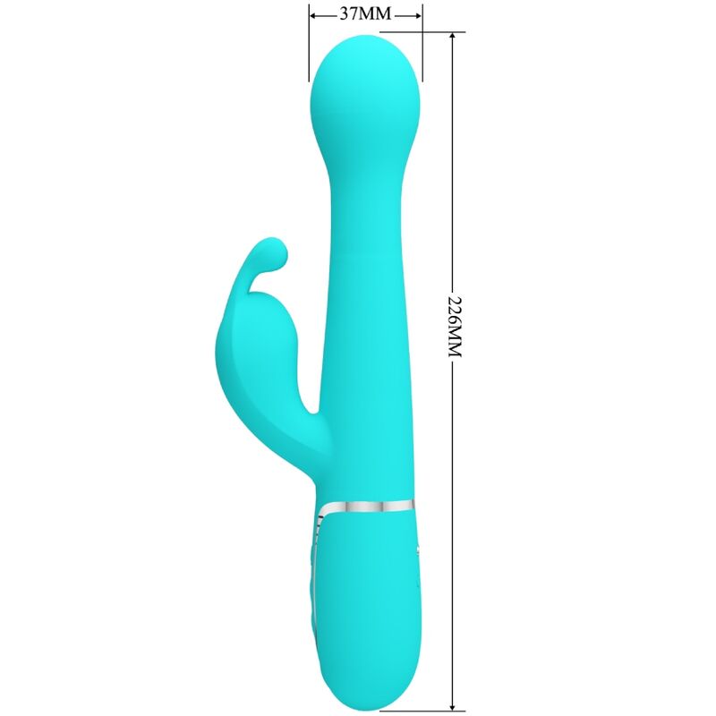 PRETTY LOVE - DEJON RABBIT VIBRATOR 3 IN 1 MULTIFUNCTION AQUA GREEN - My naughty haven #