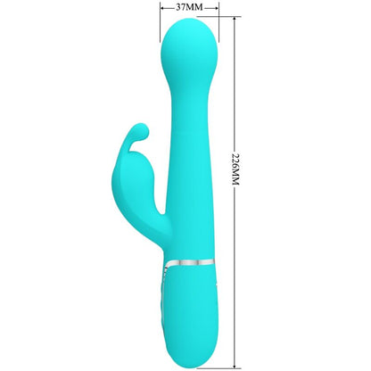 PRETTY LOVE - DEJON RABBIT VIBRATOR 3 IN 1 MULTIFUNCTION AQUA GREEN - My naughty haven #