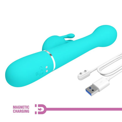 PRETTY LOVE - DEJON RABBIT VIBRATOR 3 IN 1 MULTIFUNCTION AQUA GREEN - My naughty haven #