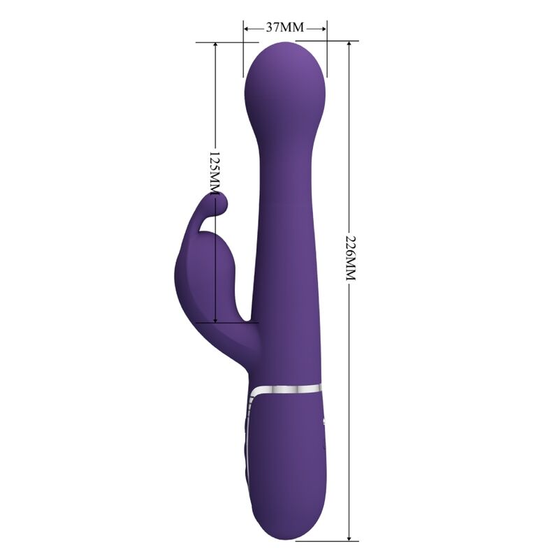 PRETTY LOVE - DEJON RABBIT VIBRATOR 3 IN 1 MULTIFUNCTION PURPLE - My naughty haven #