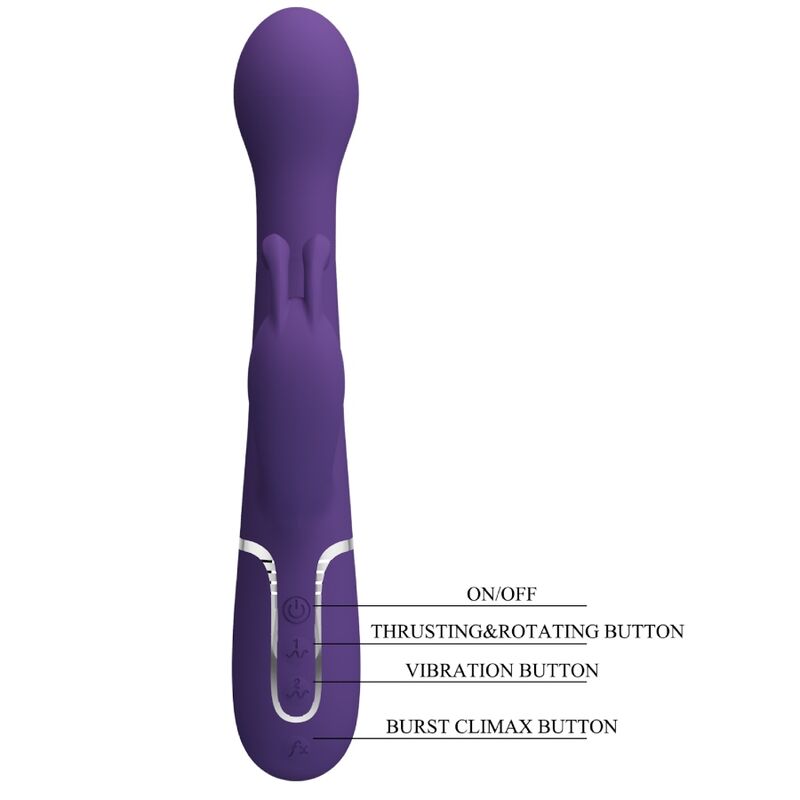 PRETTY LOVE - DEJON RABBIT VIBRATOR 3 IN 1 MULTIFUNCTION PURPLE - My naughty haven #