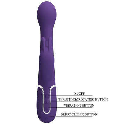 PRETTY LOVE - DEJON RABBIT VIBRATOR 3 IN 1 MULTIFUNCTION PURPLE - My naughty haven #