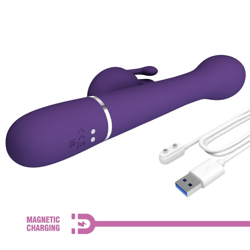 PRETTY LOVE - DEJON RABBIT VIBRATOR 3 IN 1 MULTIFUNCTION PURPLE - My naughty haven #
