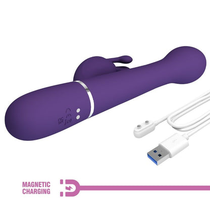 PRETTY LOVE - DEJON RABBIT VIBRATOR 3 IN 1 MULTIFUNCTION PURPLE - My naughty haven #