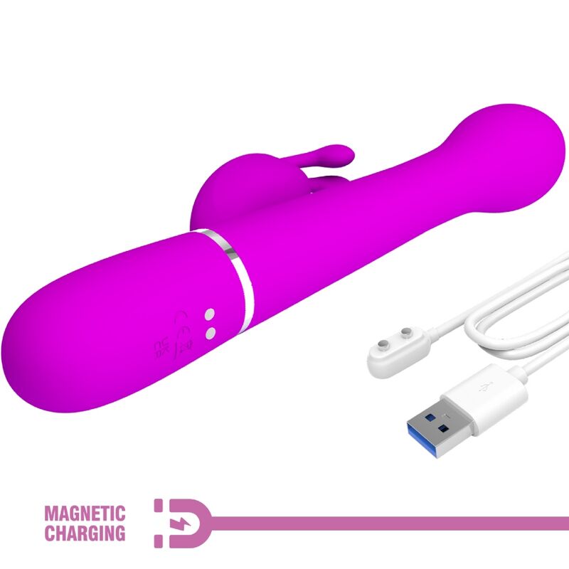 PRETTY LOVE - DEJON RABBIT VIBRATOR 3 IN 1 MULTIFUNCTION VIOLET - My naughty haven #