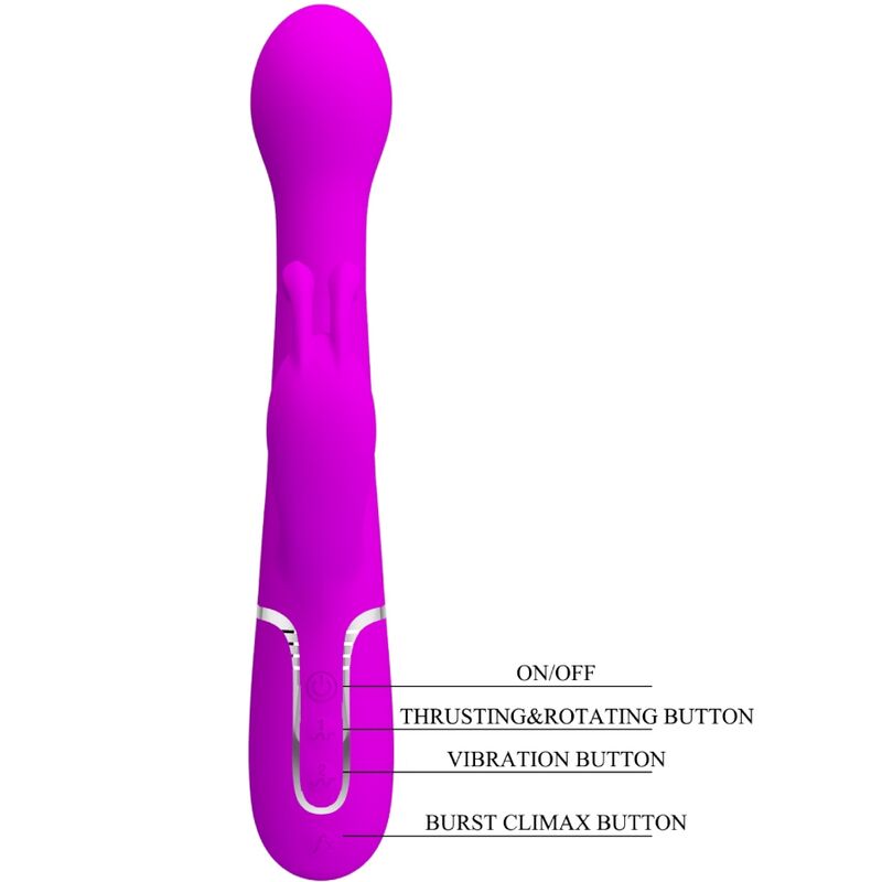 PRETTY LOVE - DEJON RABBIT VIBRATOR 3 IN 1 MULTIFUNCTION VIOLET - My naughty haven #