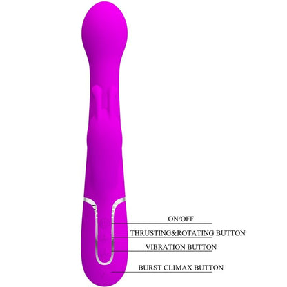 PRETTY LOVE - DEJON RABBIT VIBRATOR 3 IN 1 MULTIFUNCTION VIOLET - My naughty haven #