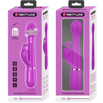 PRETTY LOVE - DEJON RABBIT VIBRATOR 3 IN 1 MULTIFUNCTION VIOLET - My naughty haven #