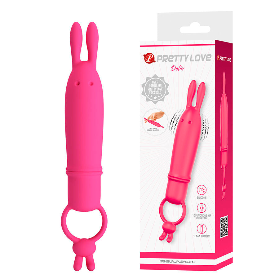 PRETTY LOVE - DELIA RABBIT VIBRATOR WITH RESISTANCE RING - My naughty haven #