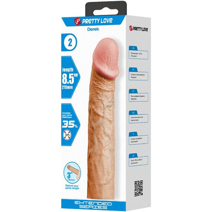 PRETTY LOVE - DEREK PENIS SLEEVE WITH 7.6 CM EXTENSION FLESH - My naughty haven #