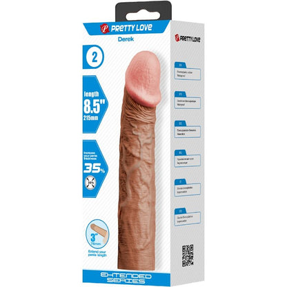 PRETTY LOVE - DEREK PENIS SLEEVE WITH 7.6 CM EXTENSION MULATTO - My naughty haven #