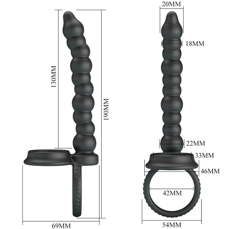 PRETTY LOVE - DILLION DOUBLE PENETRATION COCK RING BLACK - My naughty haven #