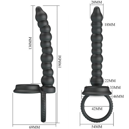 PRETTY LOVE - DILLION DOUBLE PENETRATION COCK RING BLACK - My naughty haven #