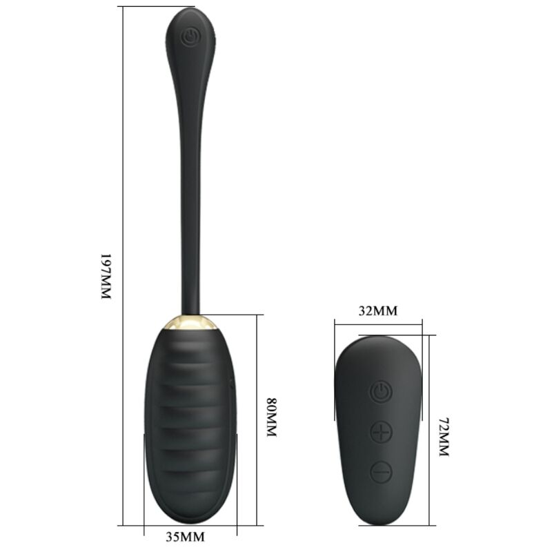 PRETTY LOVE - DOREEN LUXURY RECHARGEABLE VIBRATING EGG BLACK REMOTE CONTROL - My naughty haven #