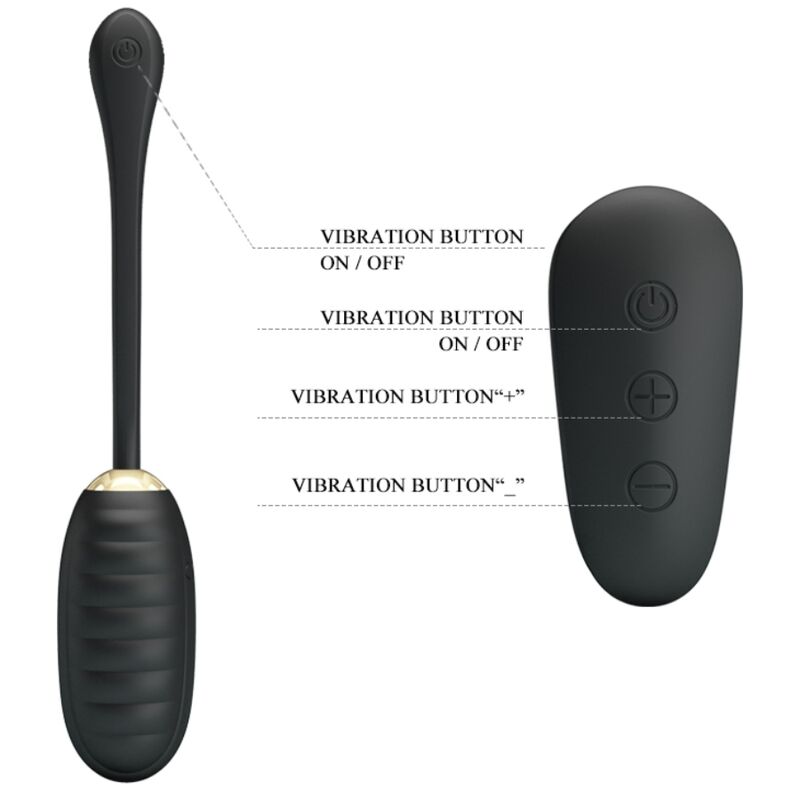 PRETTY LOVE - DOREEN LUXURY RECHARGEABLE VIBRATING EGG BLACK REMOTE CONTROL - My naughty haven #