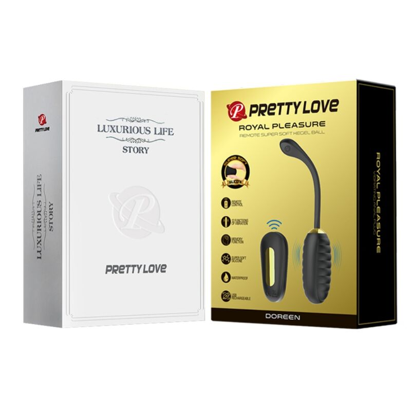 PRETTY LOVE - DOREEN LUXURY RECHARGEABLE VIBRATING EGG BLACK REMOTE CONTROL - My naughty haven #
