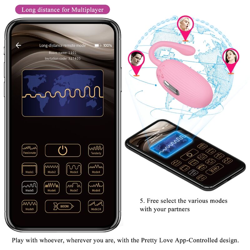 PRETTY LOVE - DOREEN PINK RECHARGEABLE VIBRATING EGG - My naughty haven #