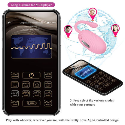 PRETTY LOVE - DOREEN PINK RECHARGEABLE VIBRATING EGG - My naughty haven #