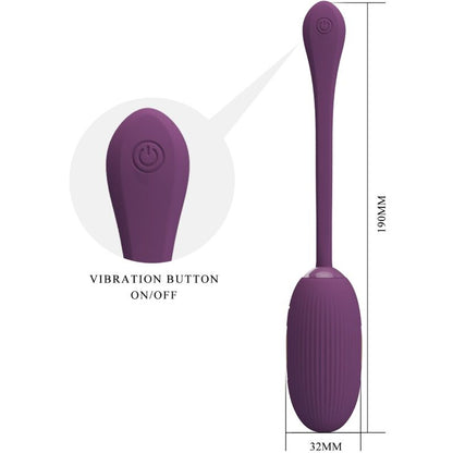 PRETTY LOVE - DOREEN PURPLE RECHARGEABLE VIBRATING EGG - My naughty haven #
