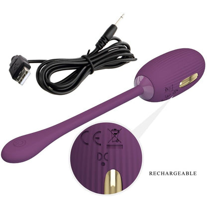 PRETTY LOVE - DOREEN PURPLE RECHARGEABLE VIBRATING EGG - My naughty haven #