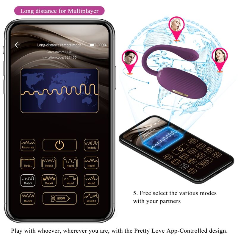PRETTY LOVE - DOREEN PURPLE RECHARGEABLE VIBRATING EGG - My naughty haven #