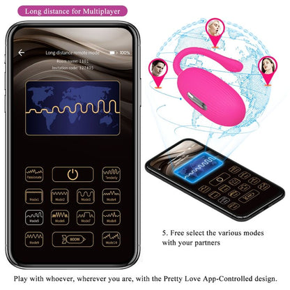 PRETTY LOVE - DOREEN RECHARGEABLE VIBRATING EGG MAGENTA REMOTE CONTROL - My naughty haven #