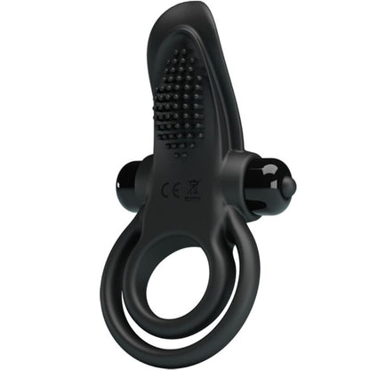 PRETTY LOVE - DOUBLE VIBRATING RING + CLITORIS STIMULATOR 10 VIBRATIONS BLACK - My naughty haven #