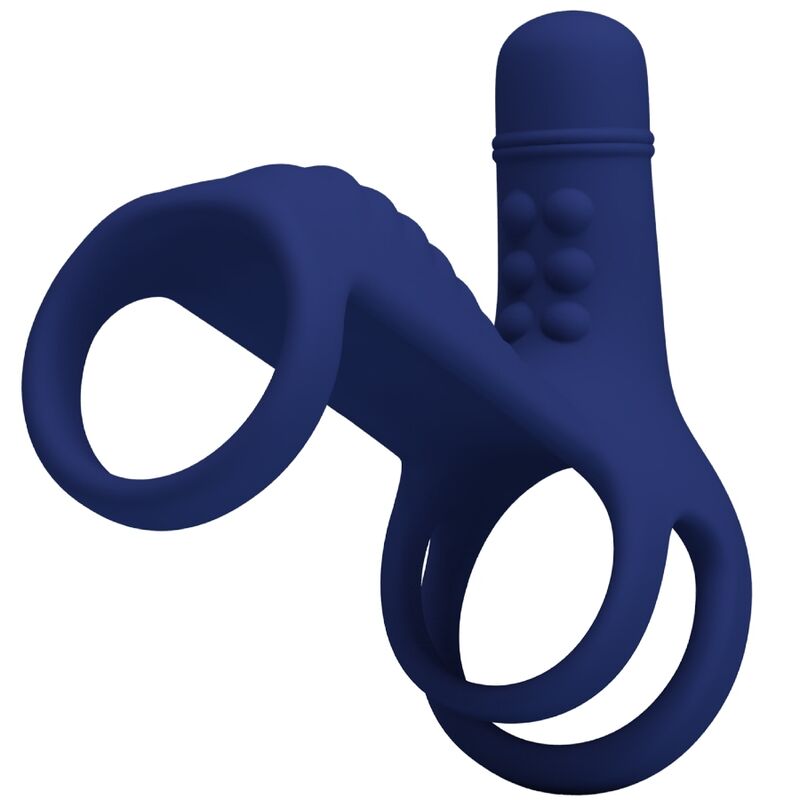 PRETTY LOVE - ELISH VIBRATING RING WITH EXTENSION BLUE - My naughty haven #