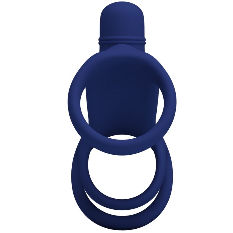 PRETTY LOVE - ELISH VIBRATING RING WITH EXTENSION BLUE - My naughty haven #