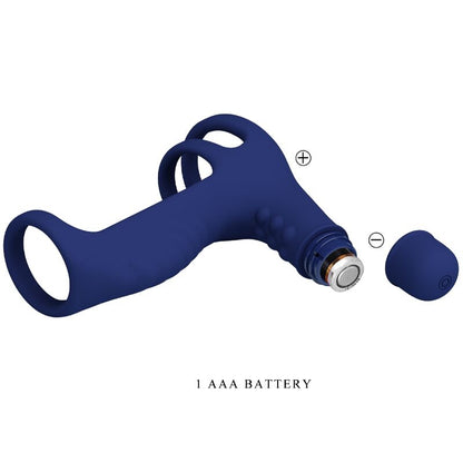 PRETTY LOVE - ELISH VIBRATING RING WITH EXTENSION BLUE - My naughty haven #