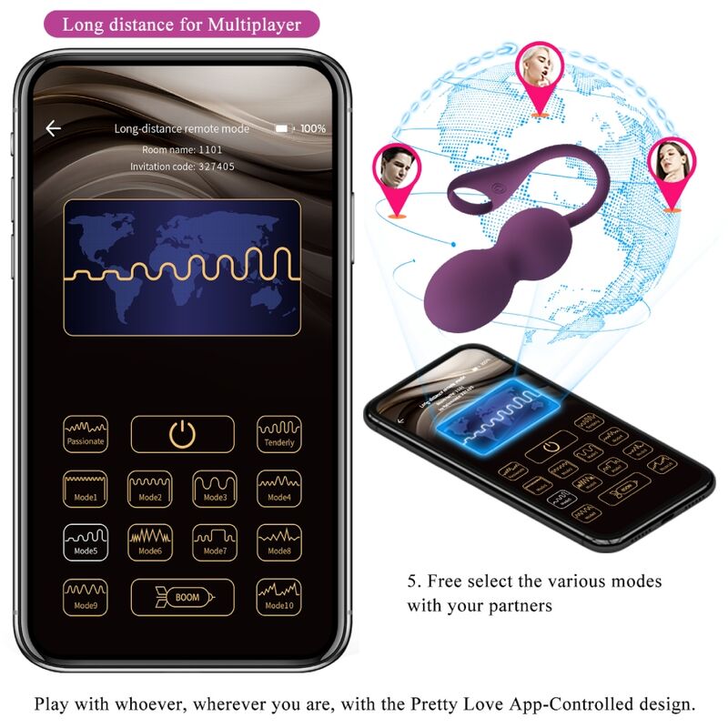 PRETTY LOVE - ELVIRA KEGEL BALLS APP REMOTE CONTROL PURPLE - My naughty haven #