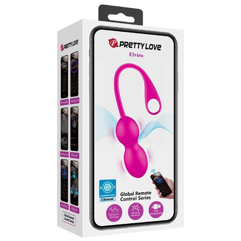 PRETTY LOVE - ELVIRA PINK RECHARGEABLE VIBRATING BALLS - My naughty haven #