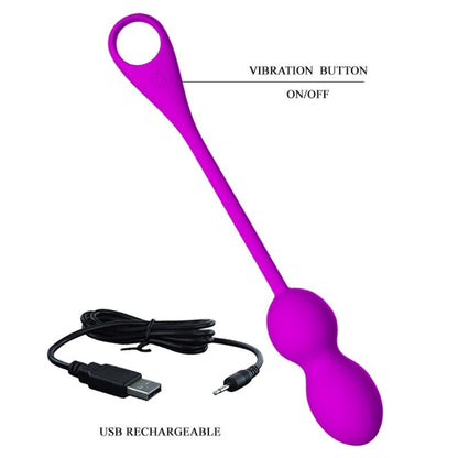 PRETTY LOVE - ELVIRA RECHARGEABLE VIBRATING BALLS PURPLE - My naughty haven #