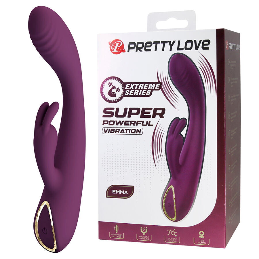 PRETTY LOVE - EMMA RABBIT PURPLE VIBRATOR WITH STIMULATOR - My naughty haven #